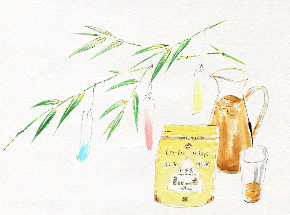 七夕 と 冷たいむぎ茶。