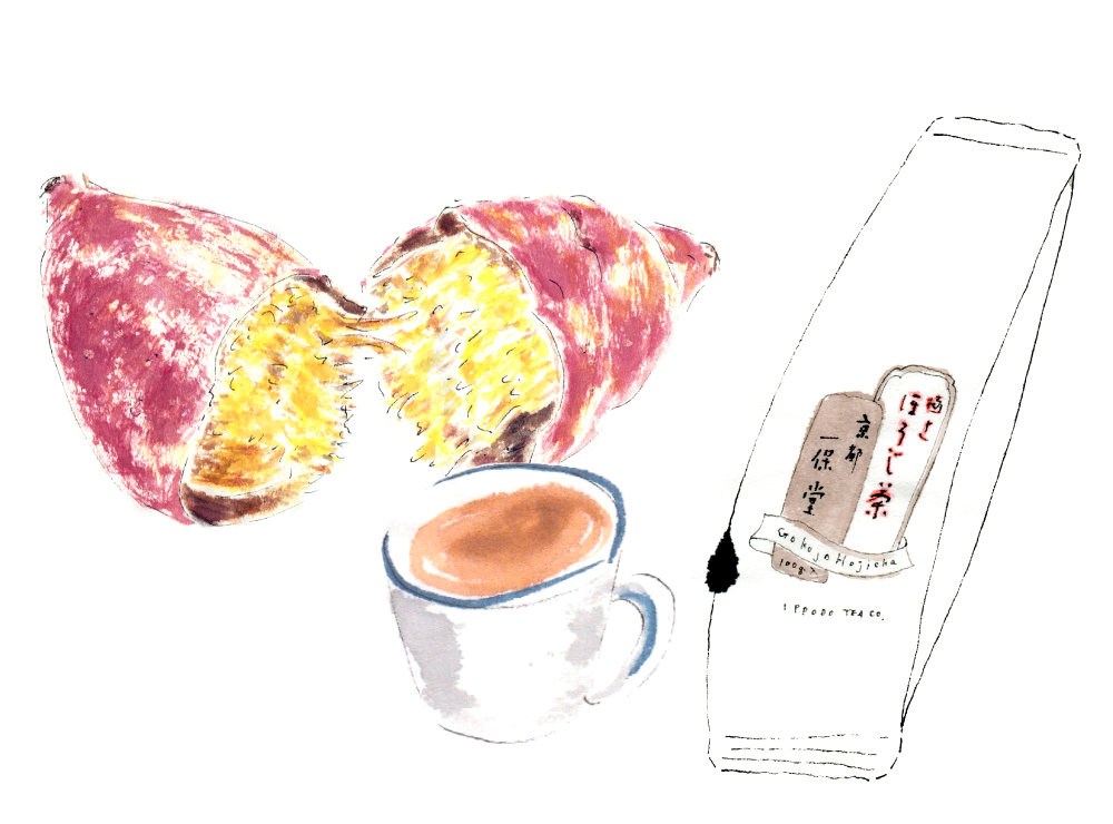 焼き芋と極上ほうじ茶。