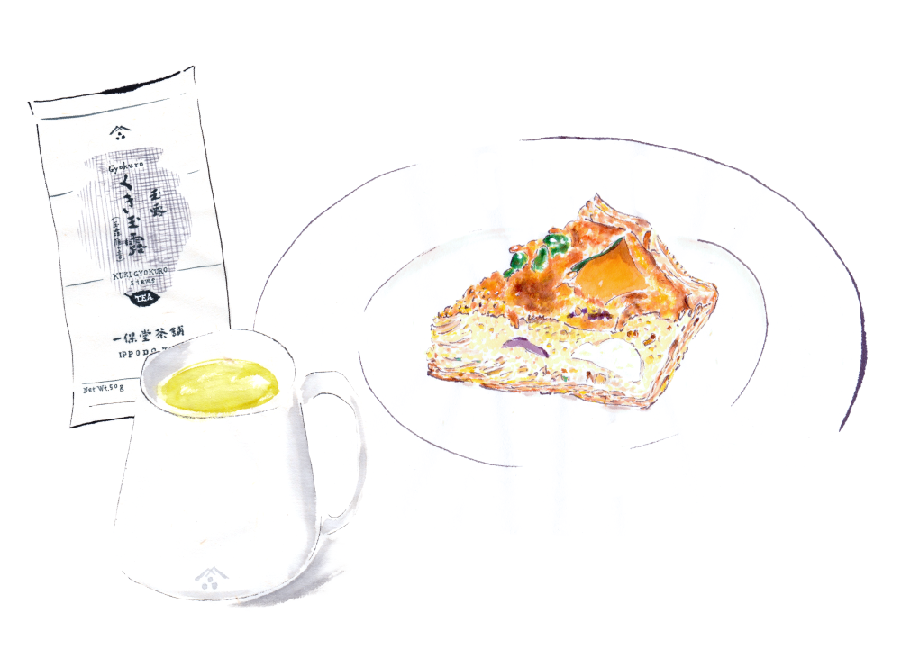 野菜キッシュとくき玉露。