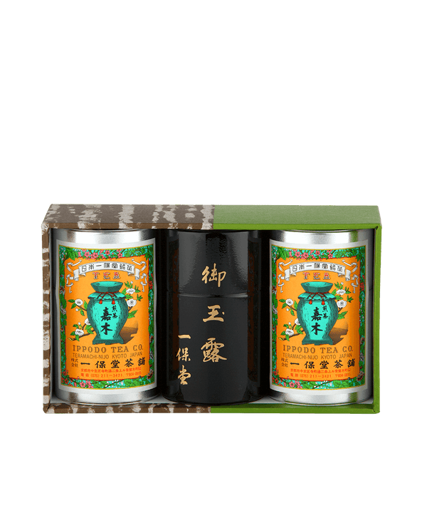 玉露 甘露・煎茶 嘉木2本 (小缶)