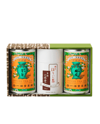 【販売休止中】玉露 麟鳳 中缶・煎茶 芳泉 中缶・極上ほうじ茶 紙筒