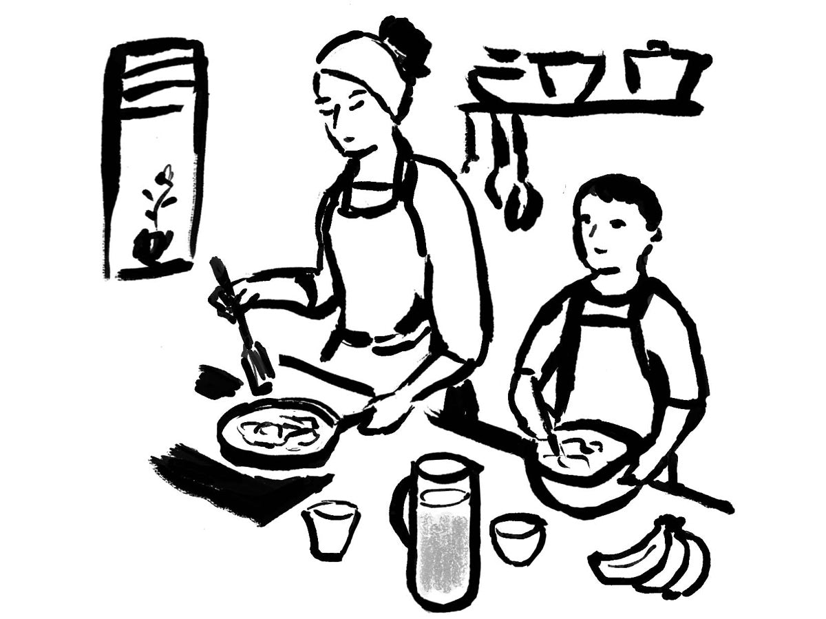 料理をしている様子