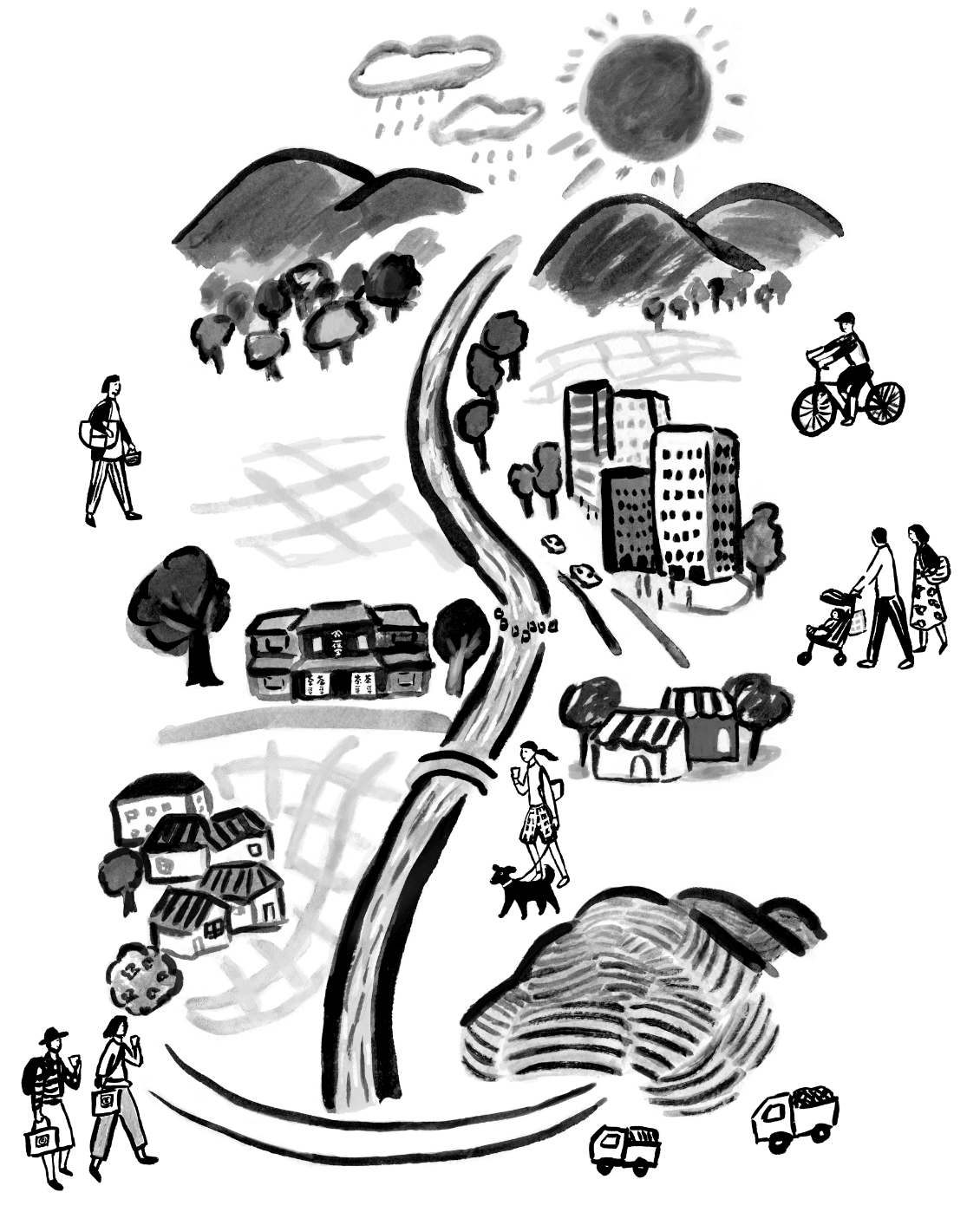 一保堂のめぐり方 地図イラスト